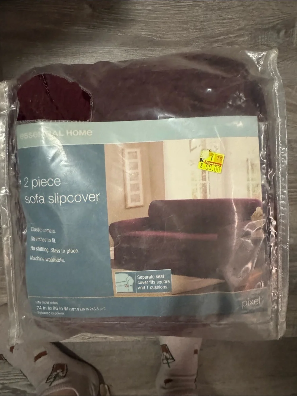 2-Piece Sofa Slipcover in Deep Plum